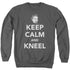 DC/KEEP CALM AND KNEEL - ADULT CREWNECK SWEATSHIRT - CHARCOAL