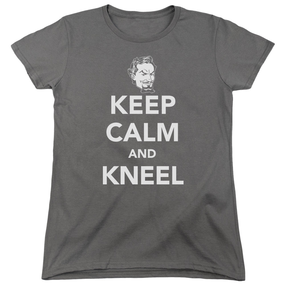 DC/KEEP CALM AND KNEEL - S/S WOMENS TEE - CHARCOAL