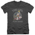 DC/PLAYS ROUGH - S/S ADULT V-NECK 30/1 - CHARCOAL