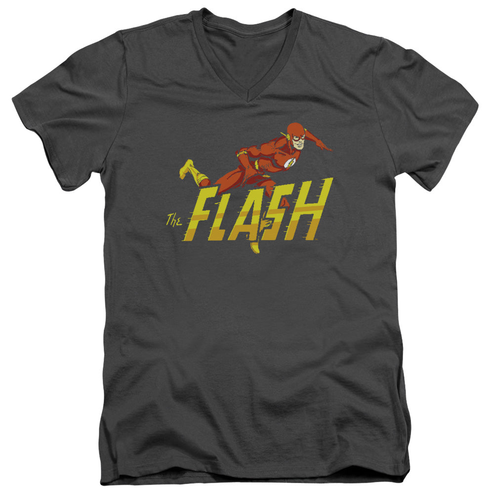 DC FLASH/8 BIT FLASH - S/S ADULT V-NECK 30/1 - BLACK