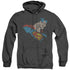 DC/LITE BRITE SUPERMAN - ADULT HEATHER HOODIE - BLACK