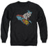 DC/LITE BRITE SUPERMAN - ADULT CREWNECK SWEATSHIRT - BLACK