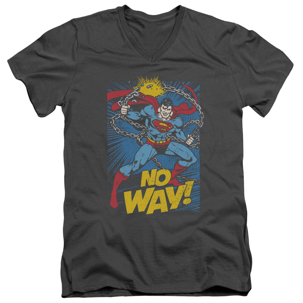 DC/NO WAY - S/S ADULT V-NECK 30/1 - CHARCOAL