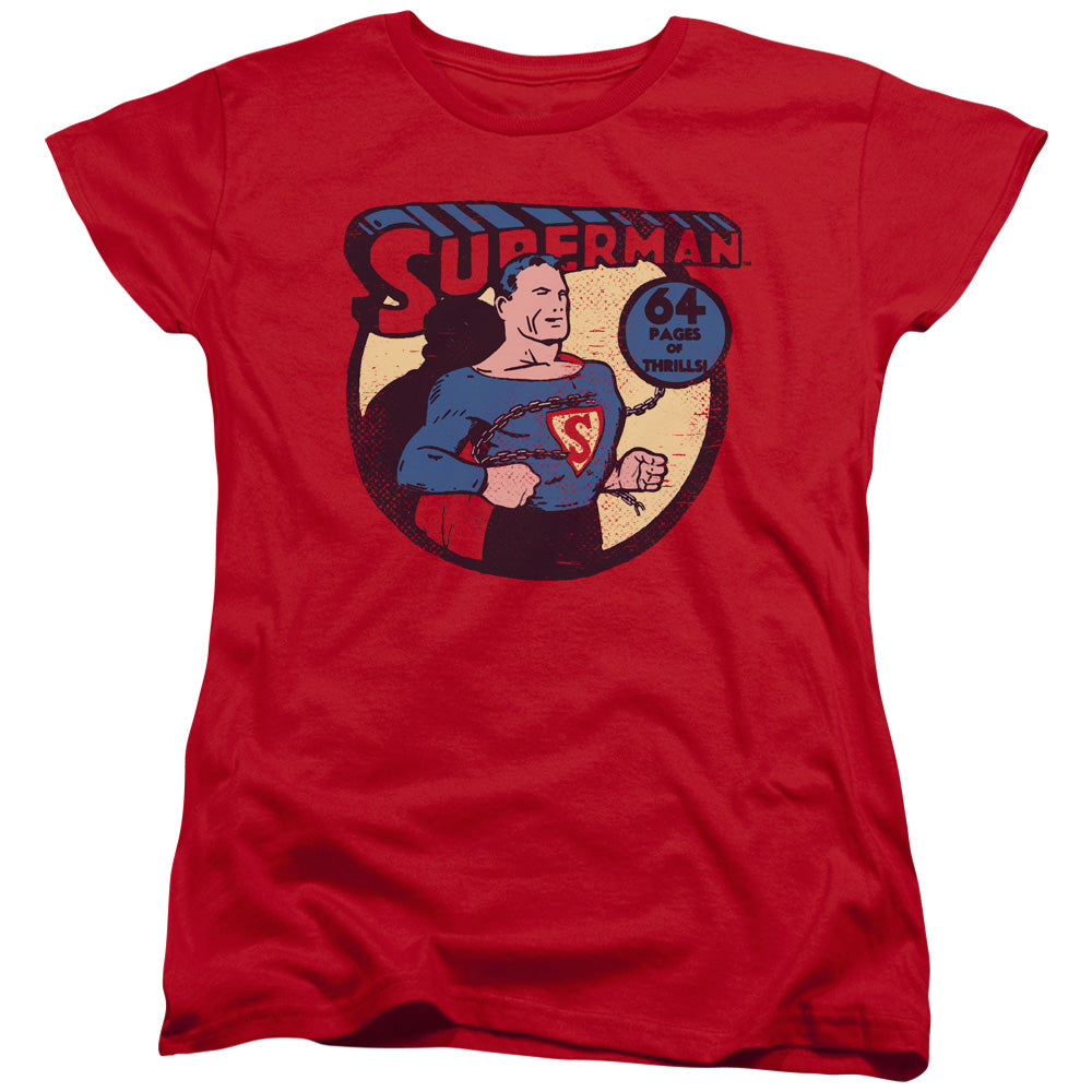 DC/SUPERMAN 64 - S/S WOMENS TEE - RED