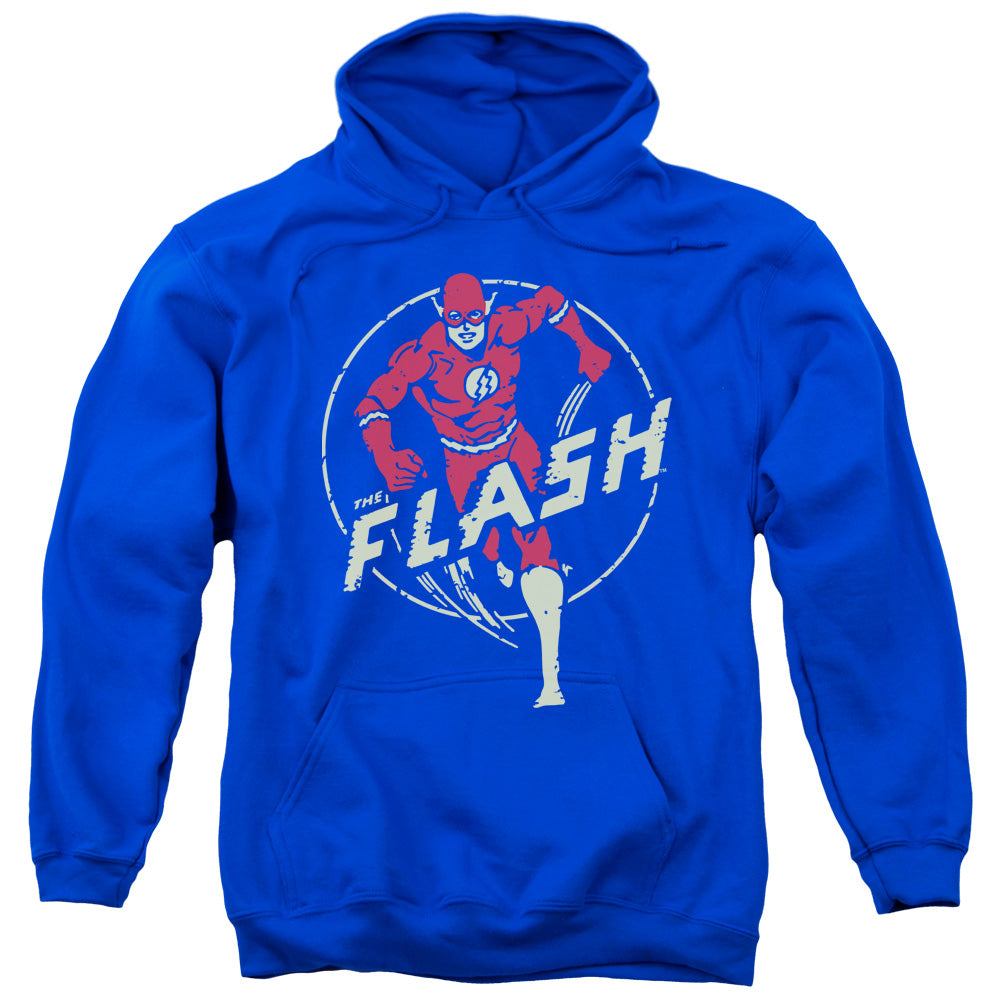 DC FLASH/FLASH COMICS - ADULT PULLOVER HOODIE - ROYAL BLUE