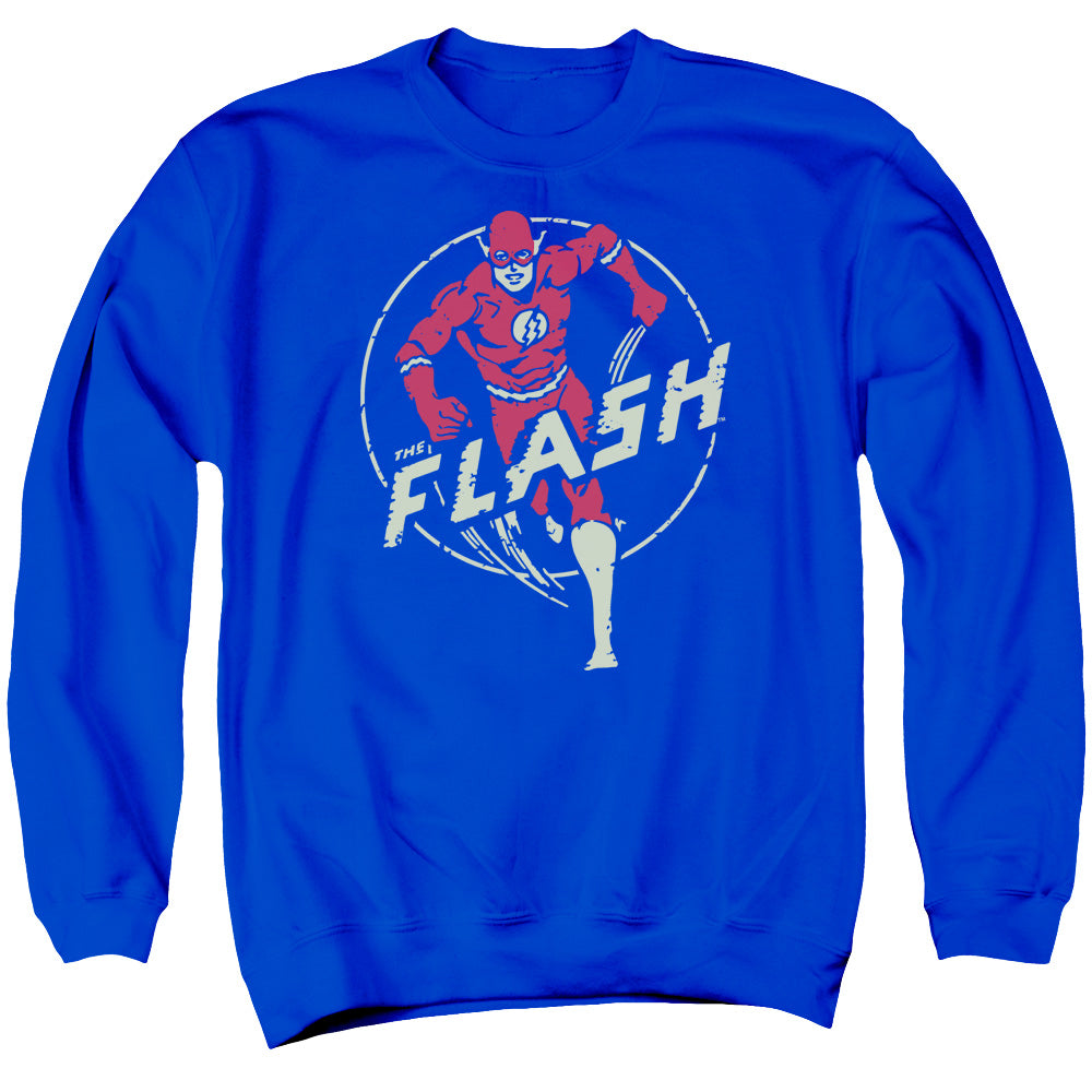 DC FLASH/FLASH COMICS - ADULT CREWNECK SWEATSHIRT - ROYAL BLUE