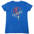 DC FLASH/FLASH COMICS - S/S WOMENS TEE - ROYAL BLUE