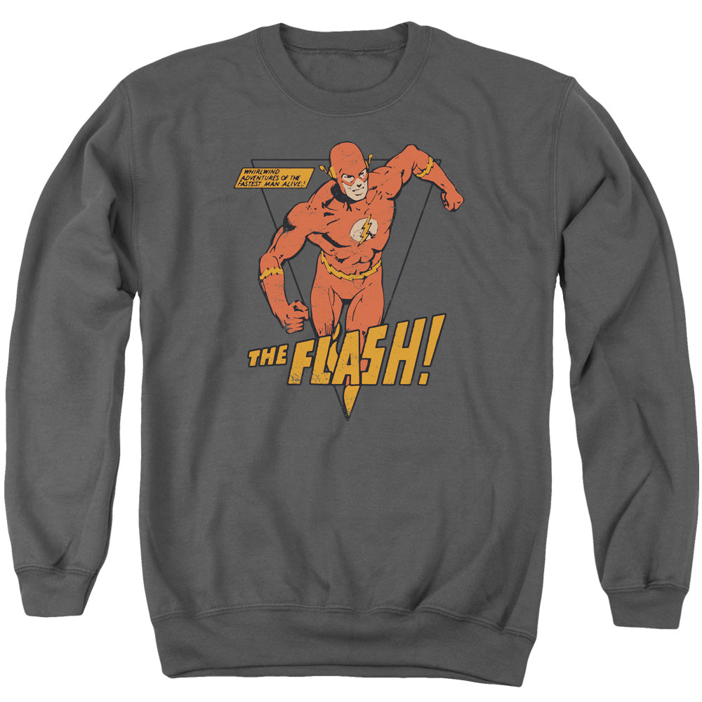 DC FLASH/WHIRLWIND - ADULT CREWNECK SWEATSHIRT - CHARCOAL