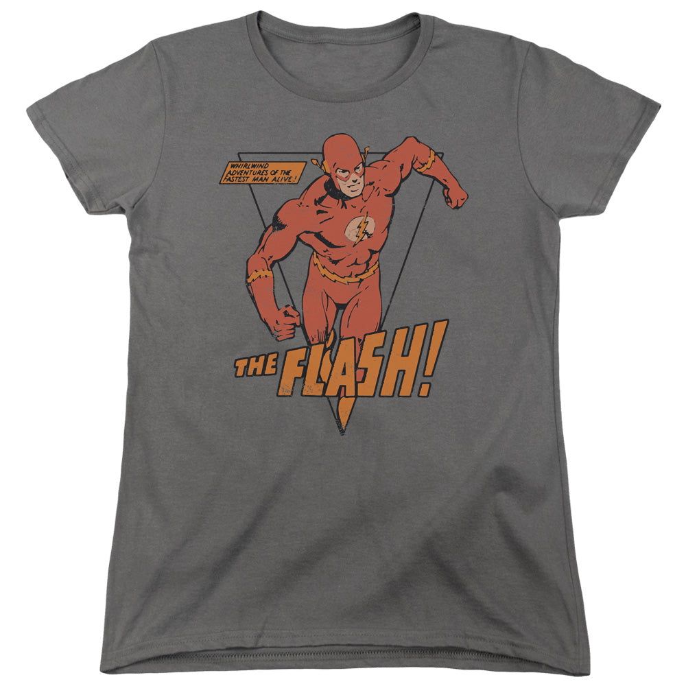 DC FLASH/WHIRLWIND - S/S WOMENS TEE - CHARCOAL