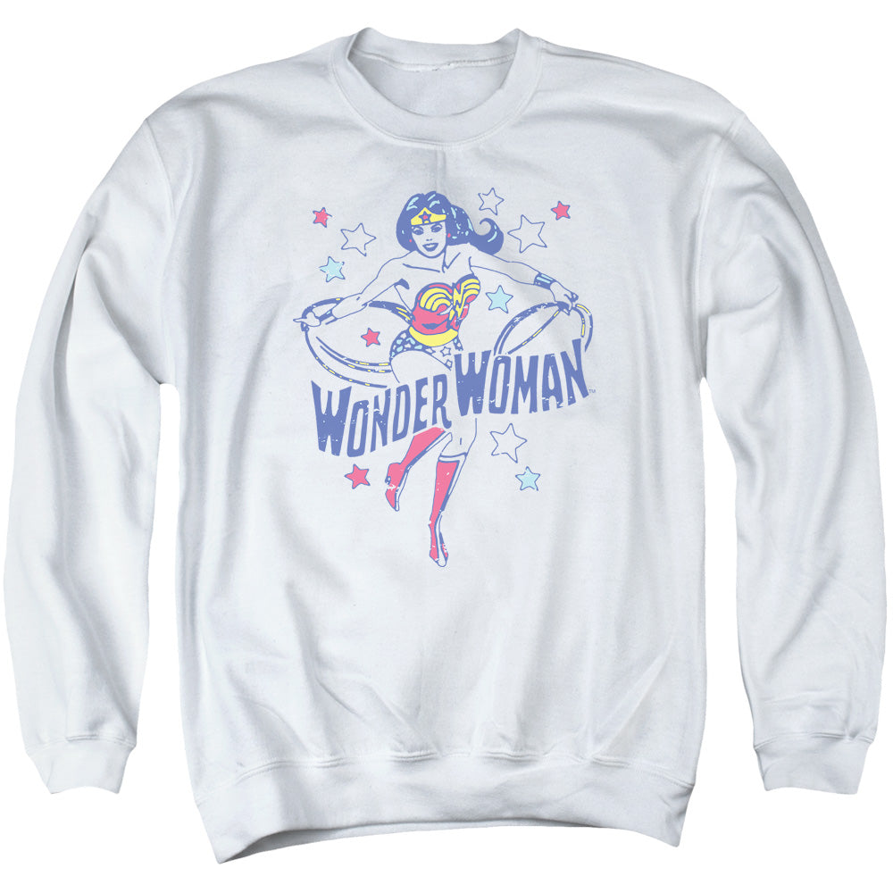 DC/WONDER STARS - ADULT CREWNECK SWEATSHIRT - WHITE