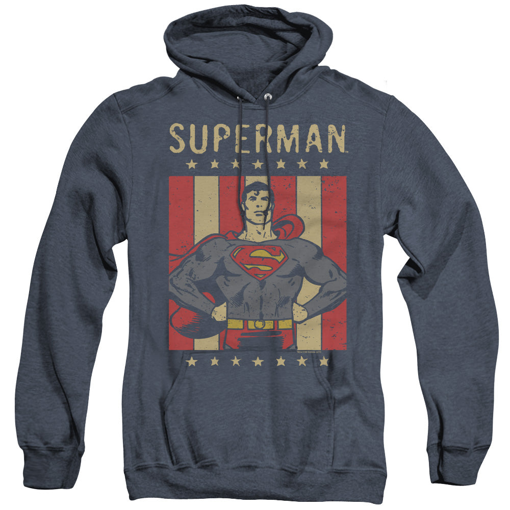 DC/RETRO LIBERTY - ADULT HEATHER HOODIE - NAVY