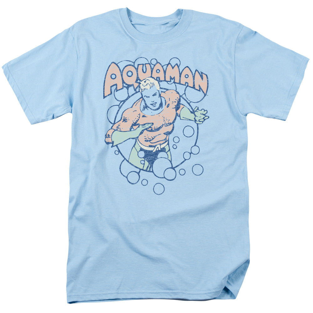 DC/AQUAMAN BUBBLES - S/S ADULT 18/1 - LIGHT BLUE