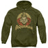 DC/AQUAMAN AQUA CIRCLE - ADULT PULLOVER HOODIE - MILITARY GREEN