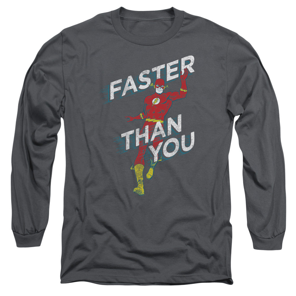 DC FLASH/FASTER THAN YOU -  L/S ADULT 18/1  - CHARCOAL
