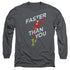 DC FLASH/FASTER THAN YOU -  L/S ADULT 18/1  - CHARCOAL