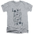 DC/BAT CARD - S/S ADULT V-NECK 30/1 - ATHLETIC HEATHER