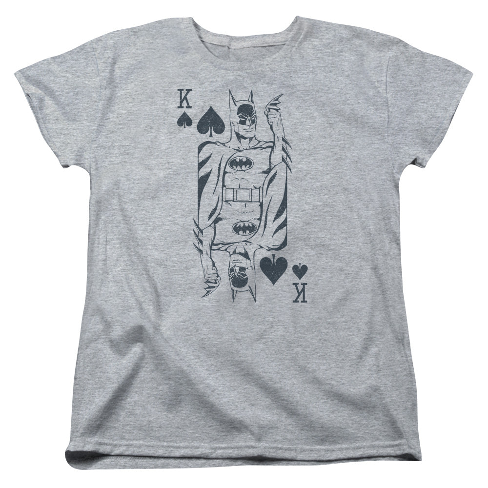 DC/BAT CARD - S/S WOMENS TEE - ATHLETIC HEATHER