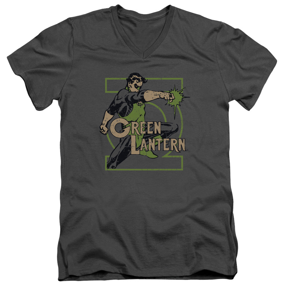 DC/RING POWER - S/S ADULT V-NECK 30/1 - CHARCOAL