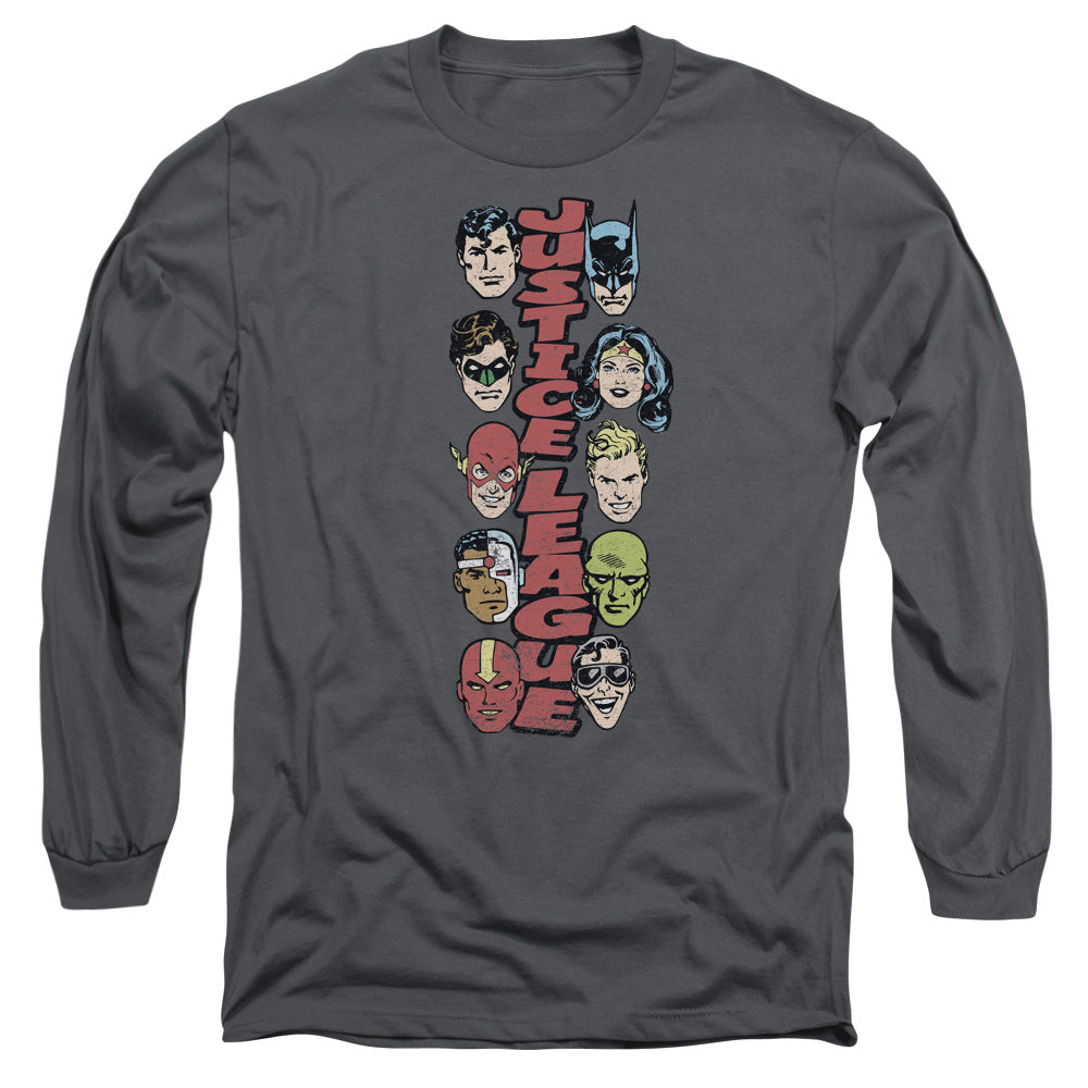 DC/STACKED JUSTICE -  L/S ADULT 18/1  - CHARCOAL