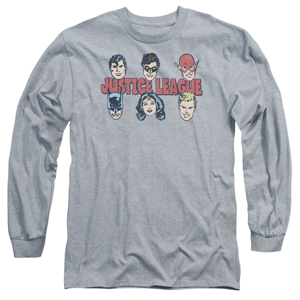 DC/JUSTICE LINEUP -  L/S ADULT 18/1  - ATHLETIC HEATHER