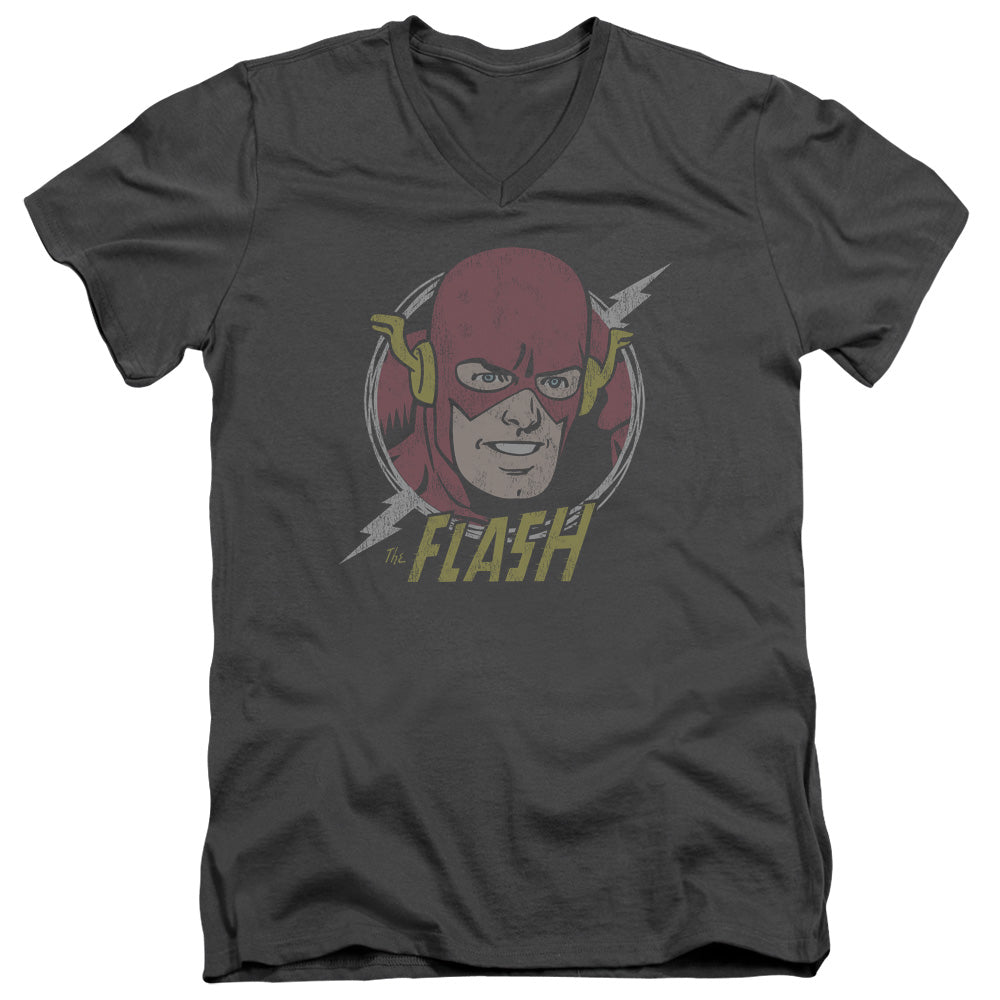 DC FLASH/VINTAGE VOLTAGE - S/S ADULT V-NECK 30/1 - CHARCOAL
