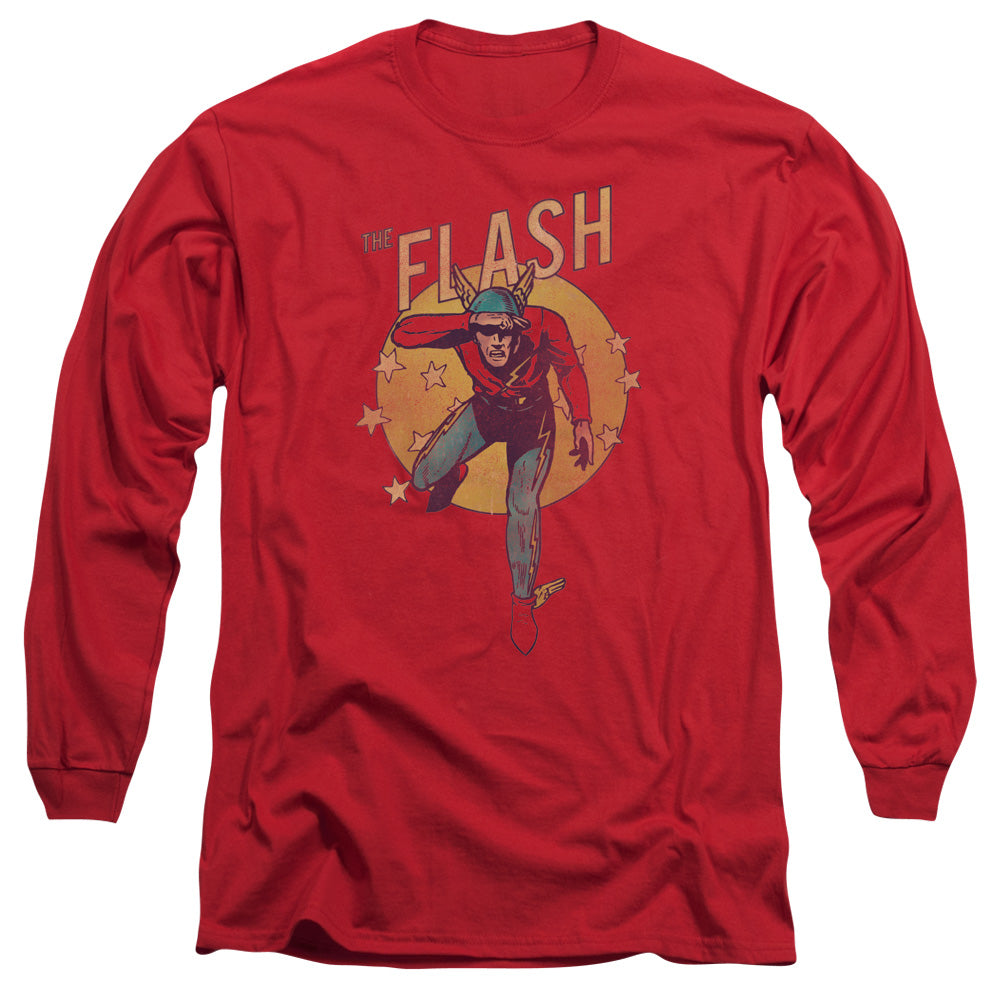 DC FLASH/CIRCLE & STARS -  L/S ADULT 18/1  - RED