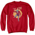DC FLASH/CIRCLE & STARS - ADULT CREWNECK SWEATSHIRT - RED