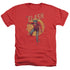 DC FLASH/CIRCLE & STARS - ADULT HEATHER - RED