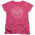 DC/TATTERED EMBLEM - S/S WOMENS TEE - HOT PINK