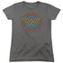 DC/WW VINTAGE EMBLEM - S/S WOMENS TEE - CHARCOAL