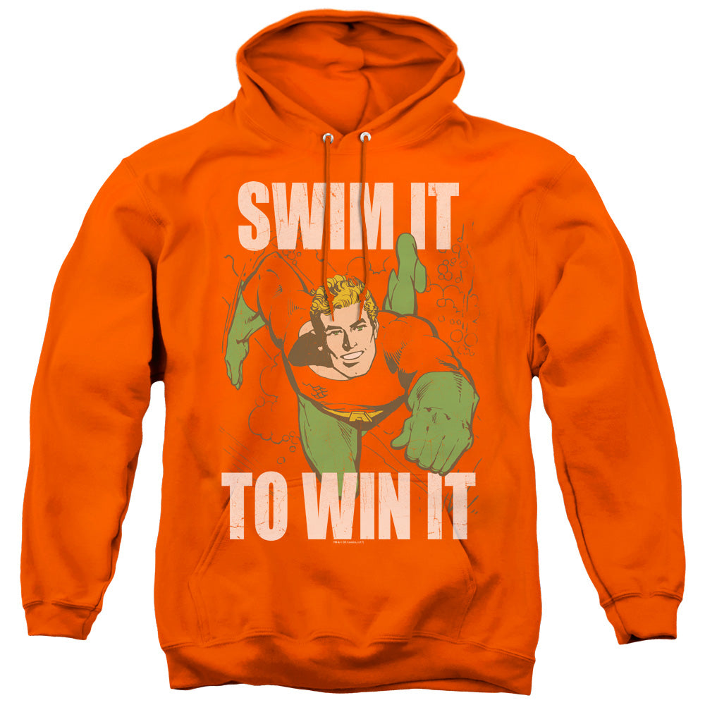 DC/AQUAMAN SWIM IT - ADULT PULLOVER HOODIE - ORANGE