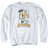 DC/AQUAMAN AM ACTION FIGURE - ADULT CREWNECK SWEATSHIRT - WHITE