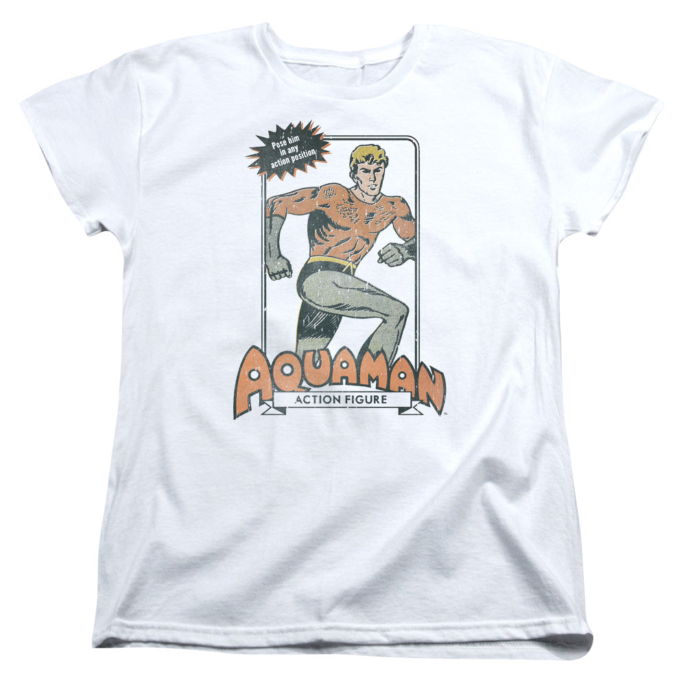 DC/AQUAMAN AM ACTION FIGURE - S/S WOMENS TEE - WHITE