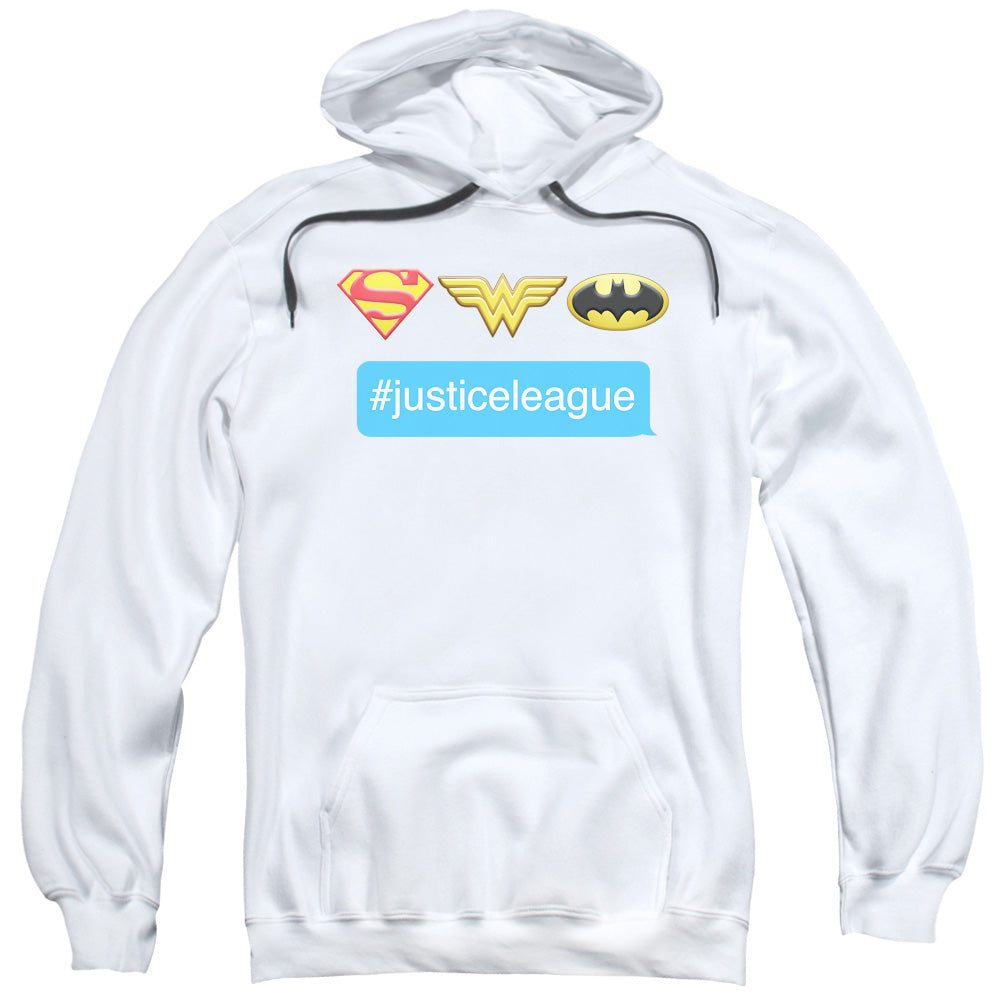 DC/HASHTAG JLA - ADULT PULLOVER HOODIE - WHITE
