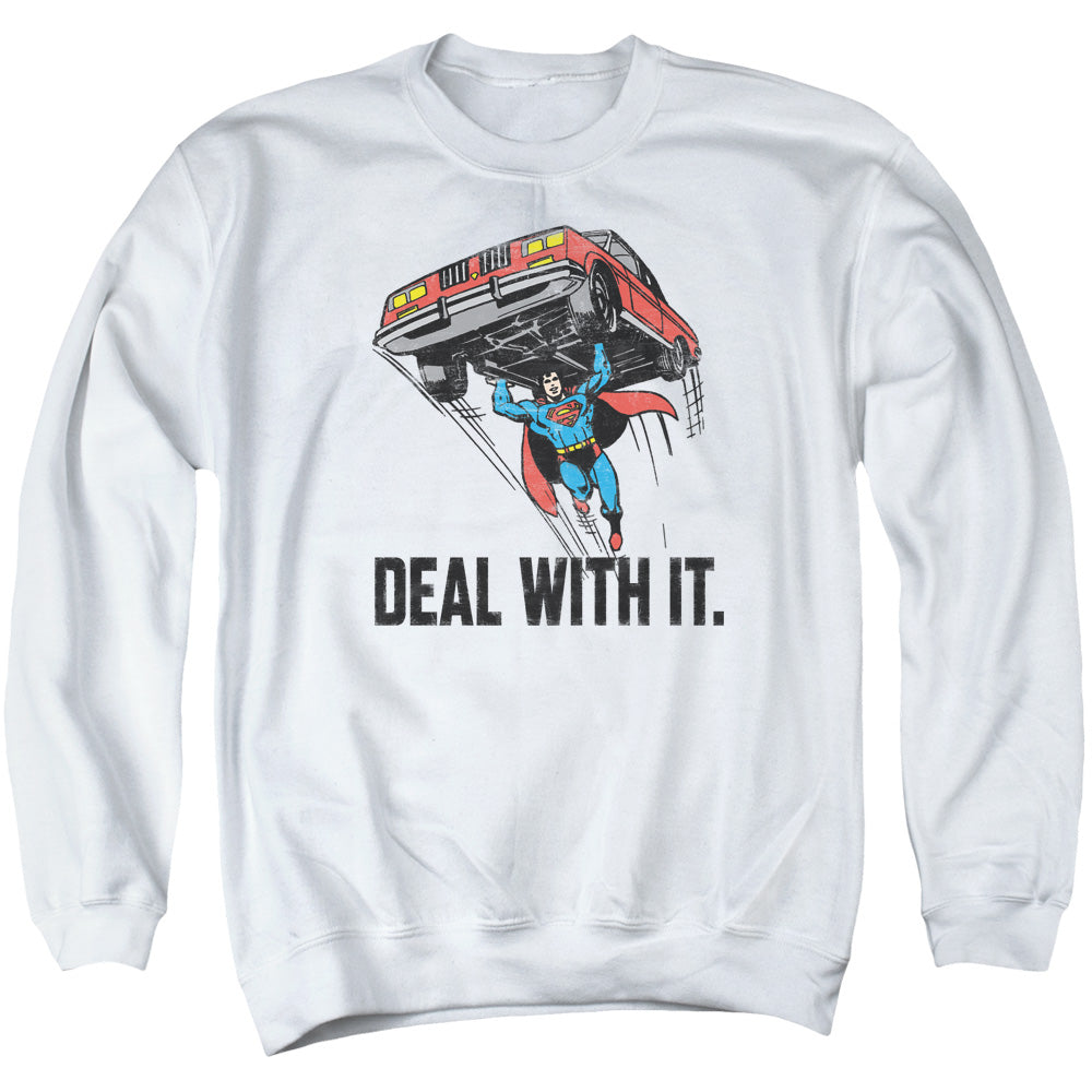 DCO/DEAL WITH IT - ADULT CREWNECK SWEATSHIRT - WHITE