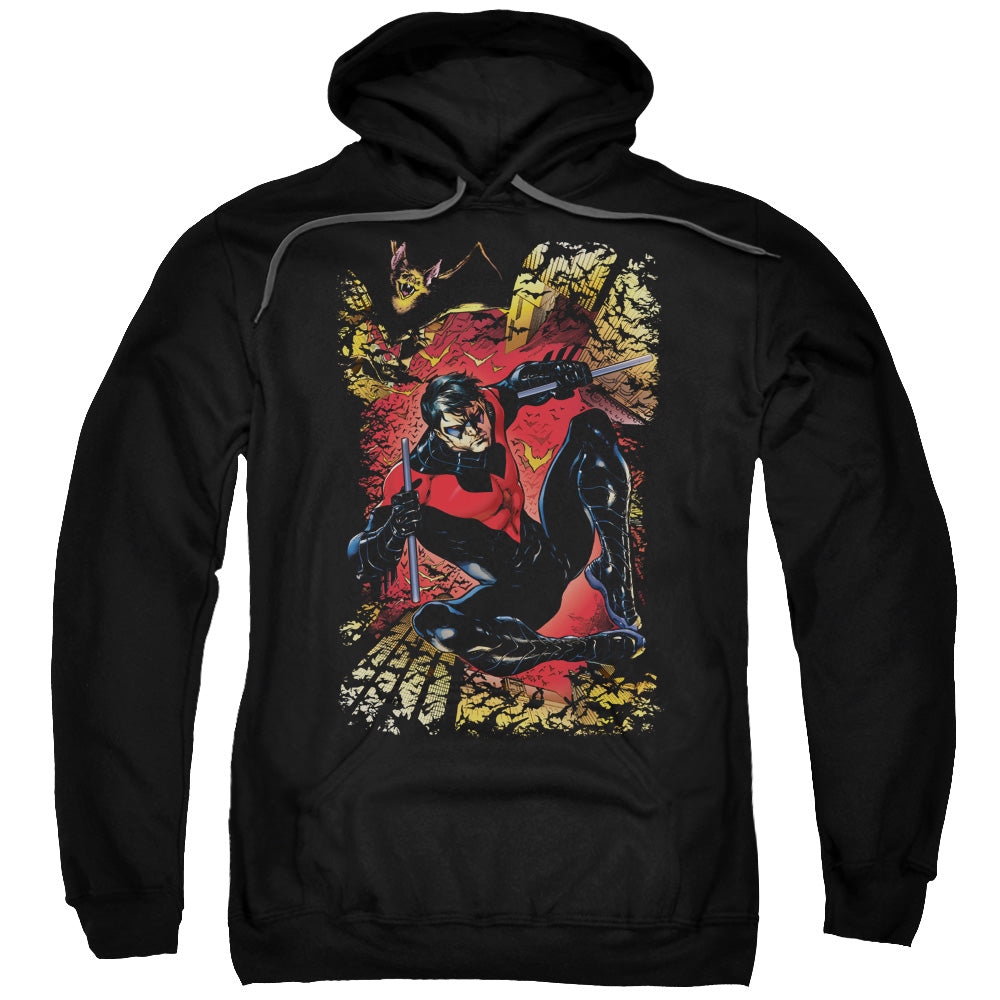 JLA/NIGHTWING #1 - ADULT PULLOVER HOODIE - BLACK