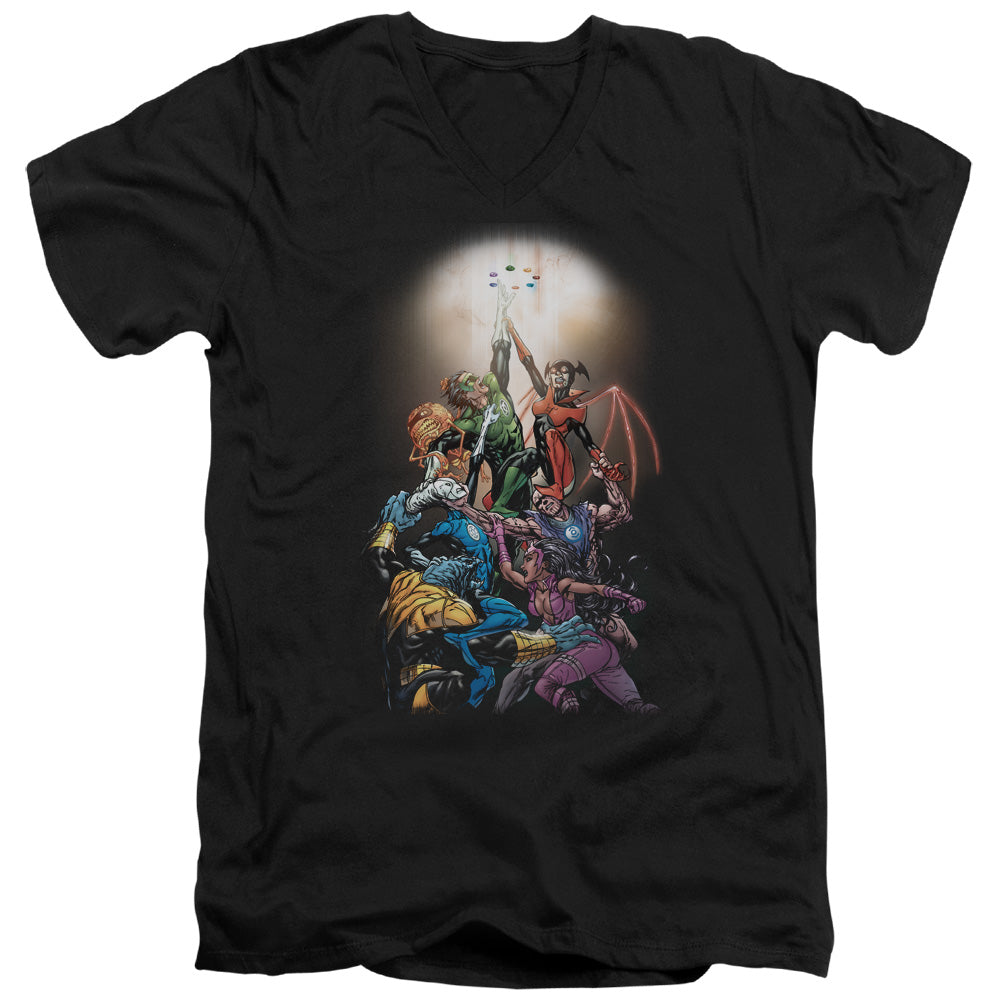 GREEN LANTERN/GL NEW GUARDIANS #1 - S/S ADULT V-NECK 30/1 - BLACK