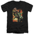 JLA/GREEN ARROW #1 - S/S ADULT V-NECK 30/1 - BLACK
