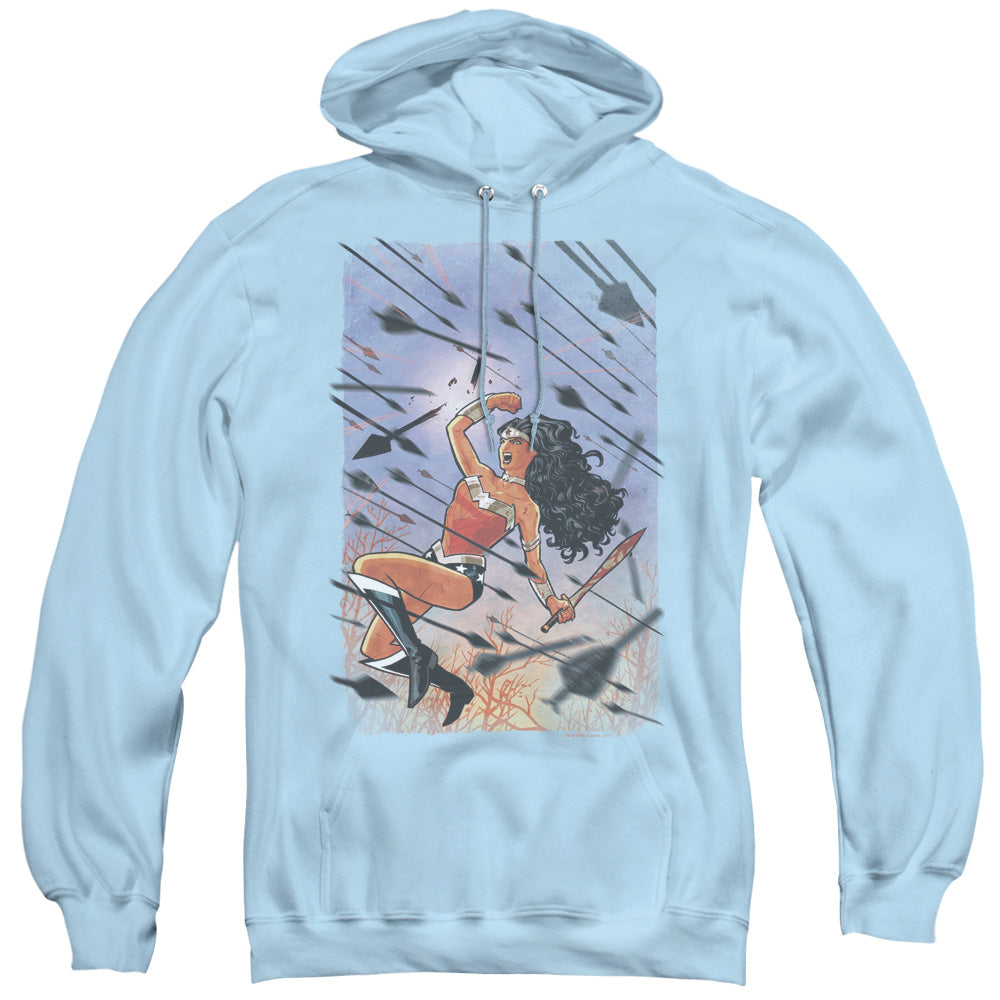 JLA/WONDER WOMAN #1 - ADULT PULLOVER HOODIE - LIGHT BLUE