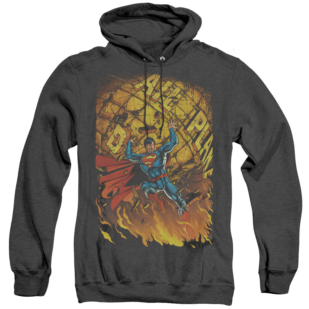 SUPERMAN/SUPERMAN #1 - ADULT HEATHER HOODIE - BLACK