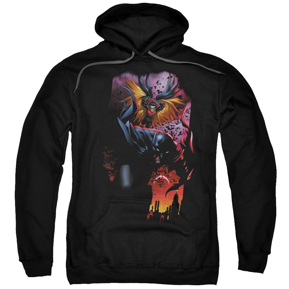 BATMAN/BATMAN &AMP; ROBIN #1 - ADULT PULLOVER HOODIE - BLACK
