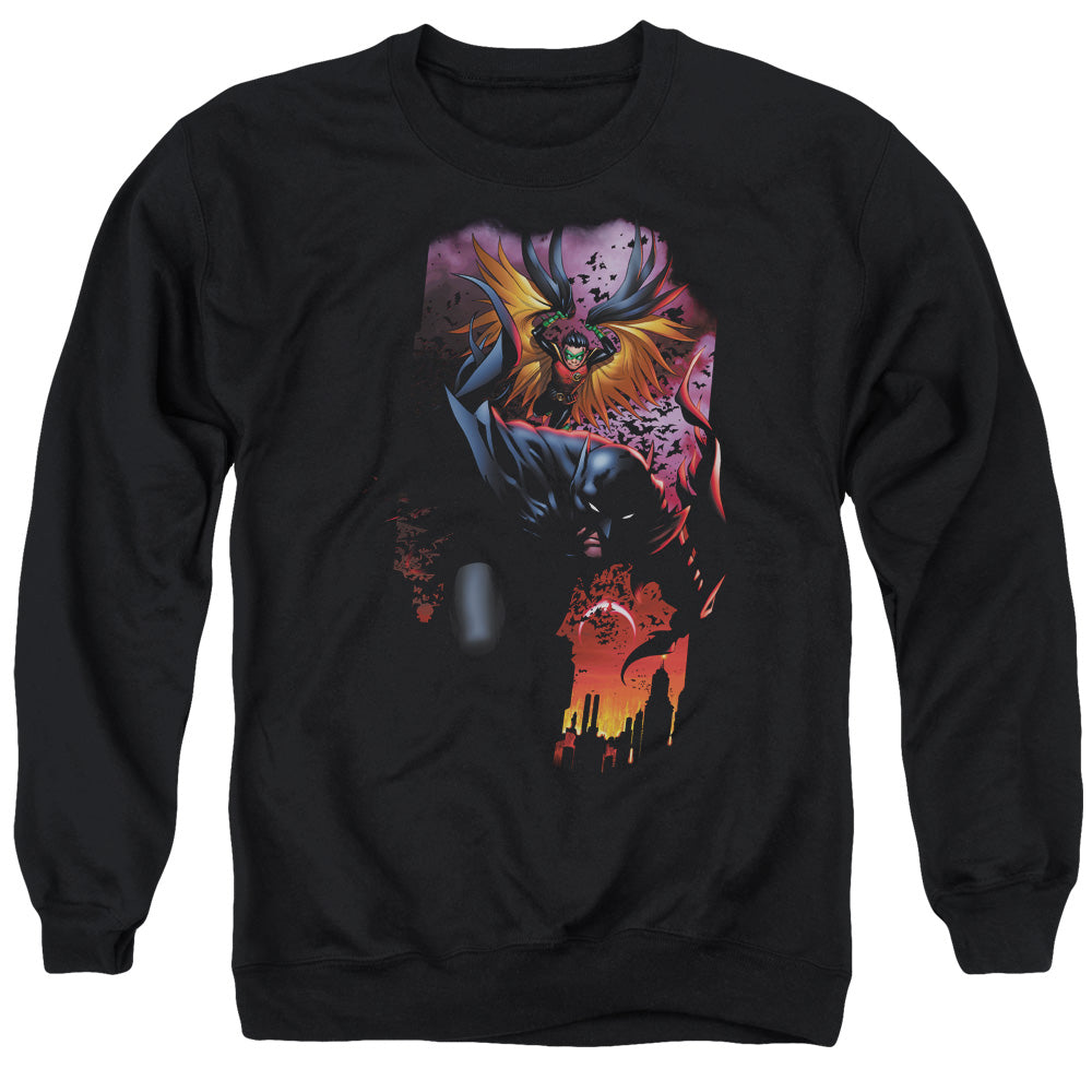 BATMAN/BATMAN &AMP; ROBIN #1 - ADULT CREWNECK SWEATSHIRT - BLACK