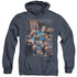 SUPERMAN/ACTION COMICS #1 - ADULT HEATHER HOODIE - NAVY