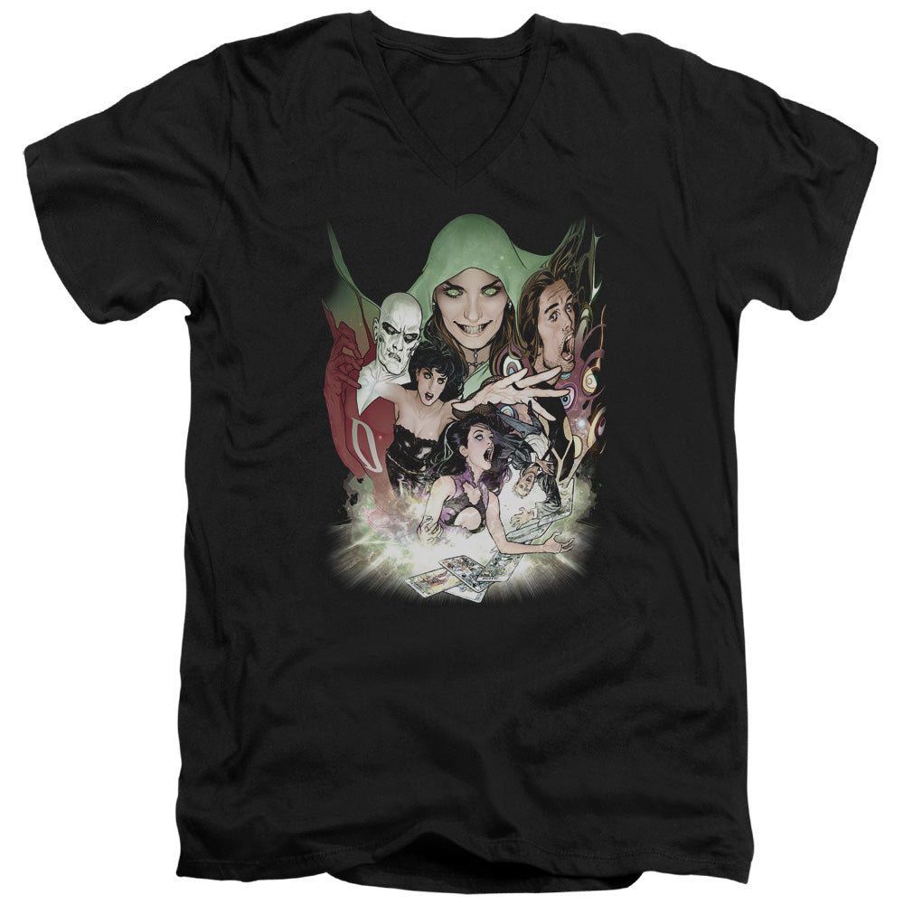 DCR/JUSTICE LEAGUE DARK - S/S ADULT V-NECK 30/1 - BLACK