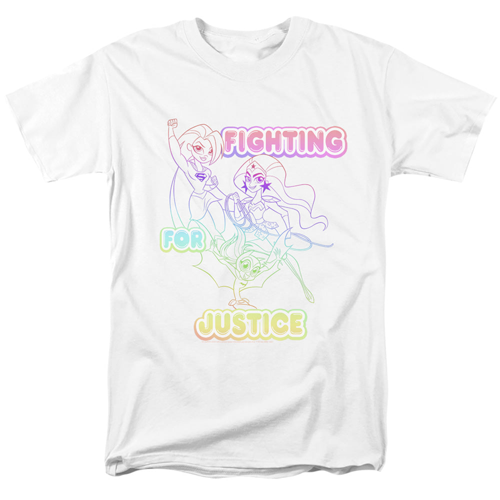 DC SUPERHERO GIRLS/FIGHTING FOR JUSTICE - S/S ADULT 18/1 - WHITE
