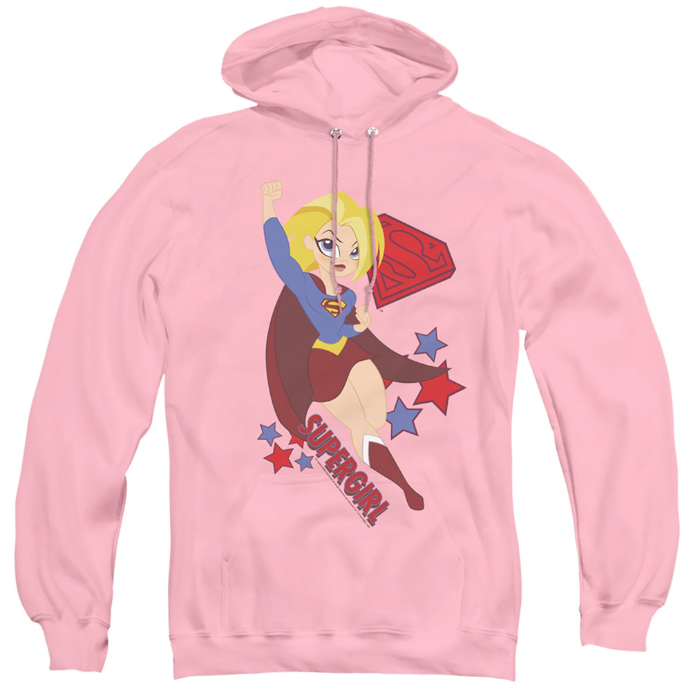 DC SUPERHERO GIRLS/SUPERGIRL - ADULT PULLOVER HOODIE - PINK