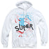 DC SUPERHERO GIRLS/BE SUPER - ADULT PULLOVER HOODIE - WHITE
