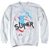 DC SUPERHERO GIRLS/BE SUPER - ADULT CREWNECK SWEATSHIRT - WHITE