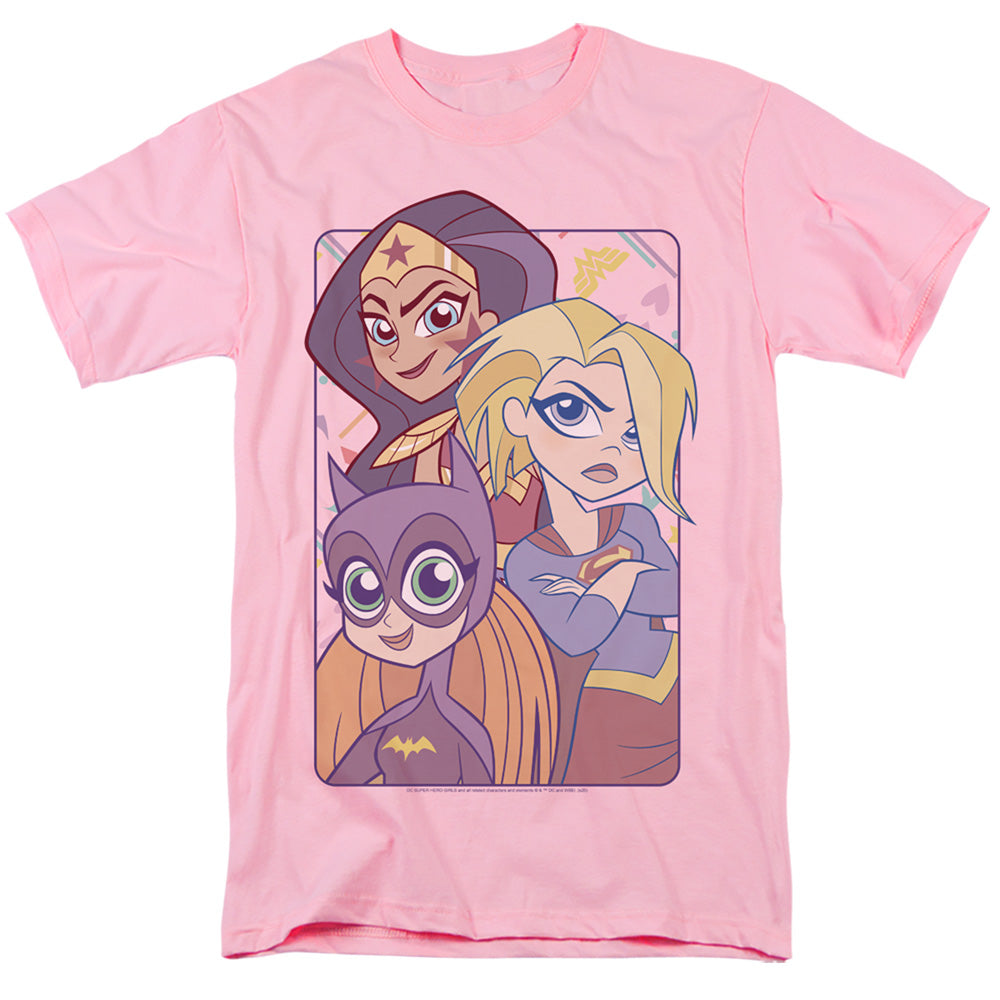DC SUPERHERO GIRLS/DONT BOX US IN - S/S ADULT 18/1 - PINK