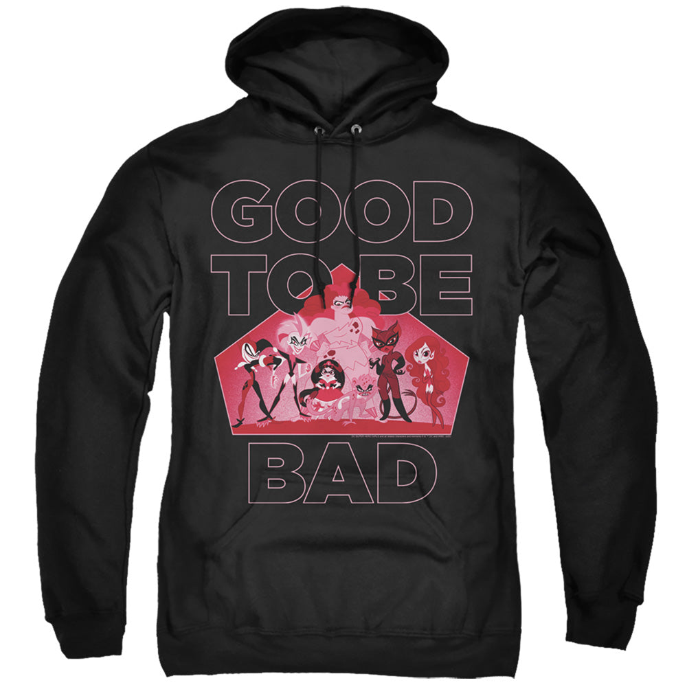 DC SUPERHERO GIRLS/GOOD TO BE BAD - ADULT PULLOVER HOODIE - BLACK